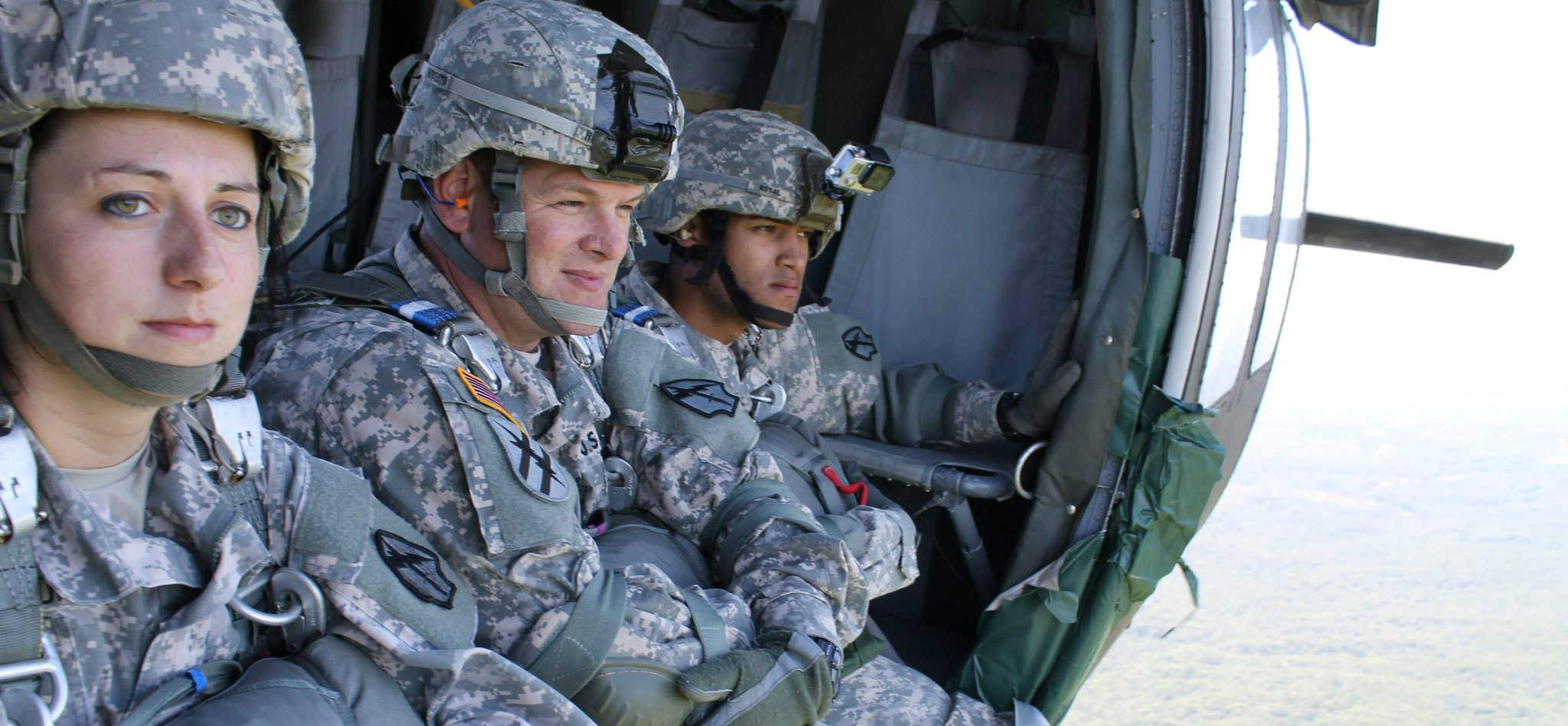 Military members in aircraft